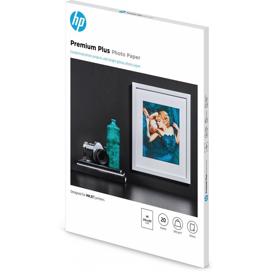 HP :n kiiltävä Premium Plus -valokuvapaperi, 20 arkkia, A4-koko, 210 × 297 mm – 2