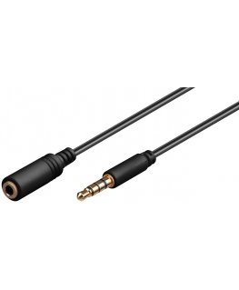 Goobay Headphone and Audio AUX Extension Cable, 4-pin 3.5 mm Slim, CU, 0.5 m