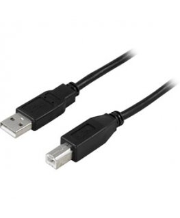 Deltaco USB 2.0 Cable A/B, 1m USB kabelis USB A USB B Melns