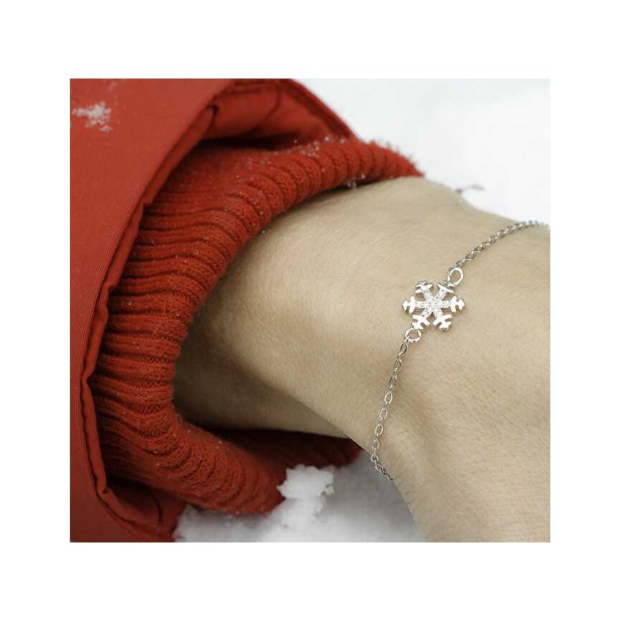 Beneto Beautiful sidabrinis bracelet Snowflake AGB637 / 21 – 2