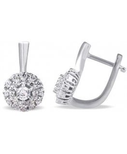 Beneto Glittering silver earrings with clear zircons AGUC2263