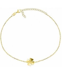 Brilio Silver Timeless Gold-Plated Bracelet Four Leaf Clover BRC41Y