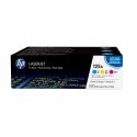 HP 125A, alkuperäinen syaani/magenta/keltainen LaserJet-värikasetti, kolmen pakkaus HP 125A, alkuperäinen syaani/magenta/keltainen LaserJet-värikasetti, kolmen pakkaus
