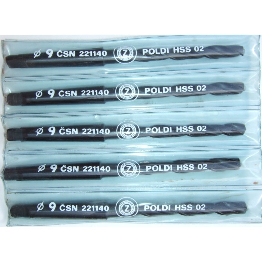 Baildon DIN 345 RN NWKc metalo grąžtas 9 mm, HSS (S), 162-81 mm (MK1 kotas) – 2