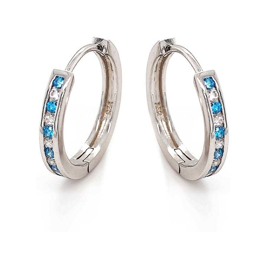 Moiss Silver round earrings with colored zircons E0000741