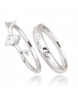 Beneto Minimalist Silver Twisted Ring AGG315L