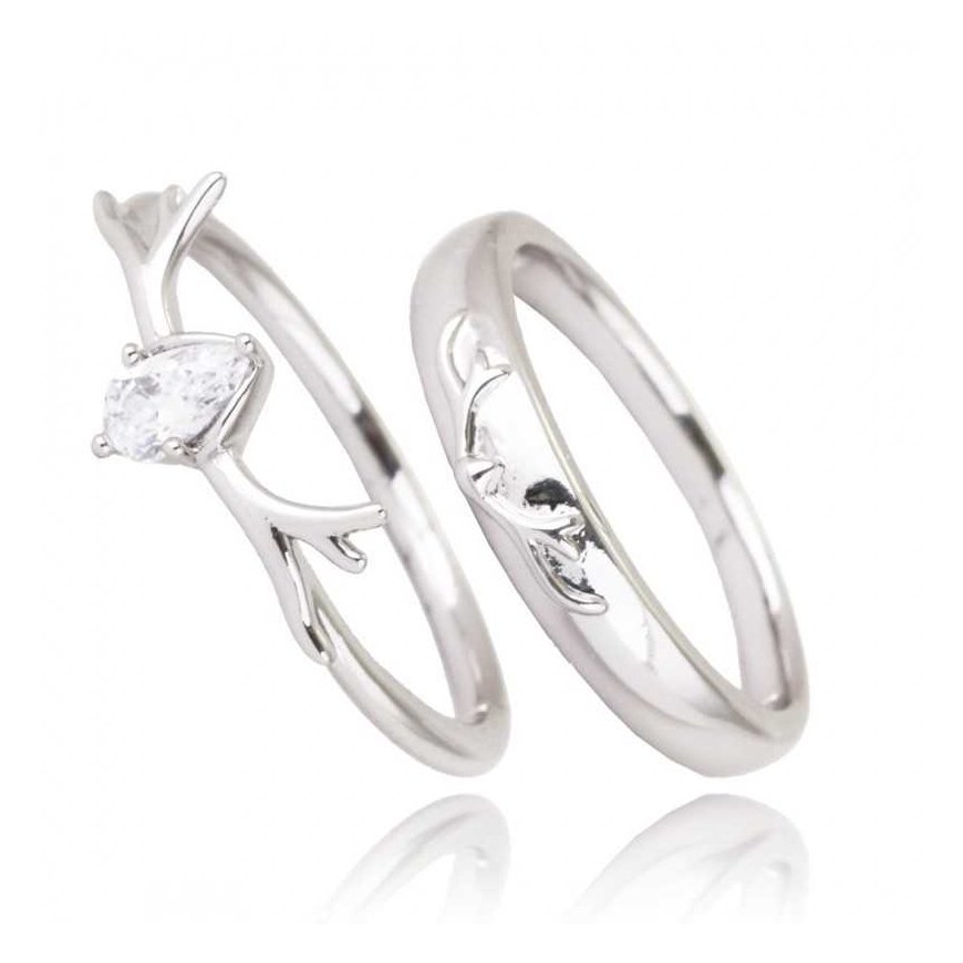 Beneto Minimalist Silver Twisted Ring AGG315L