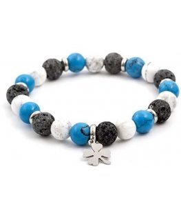 Bennett's Lava Stone and Howlite Bead Bracelet MINK48/17