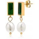 Troli Charming gold-plated earrings with baroque pearls VAAXF372G