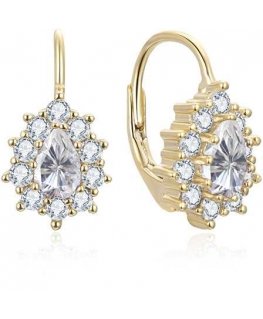 Beneto Gold-plated earrings with clear zircons AGUC3298W-GOLD