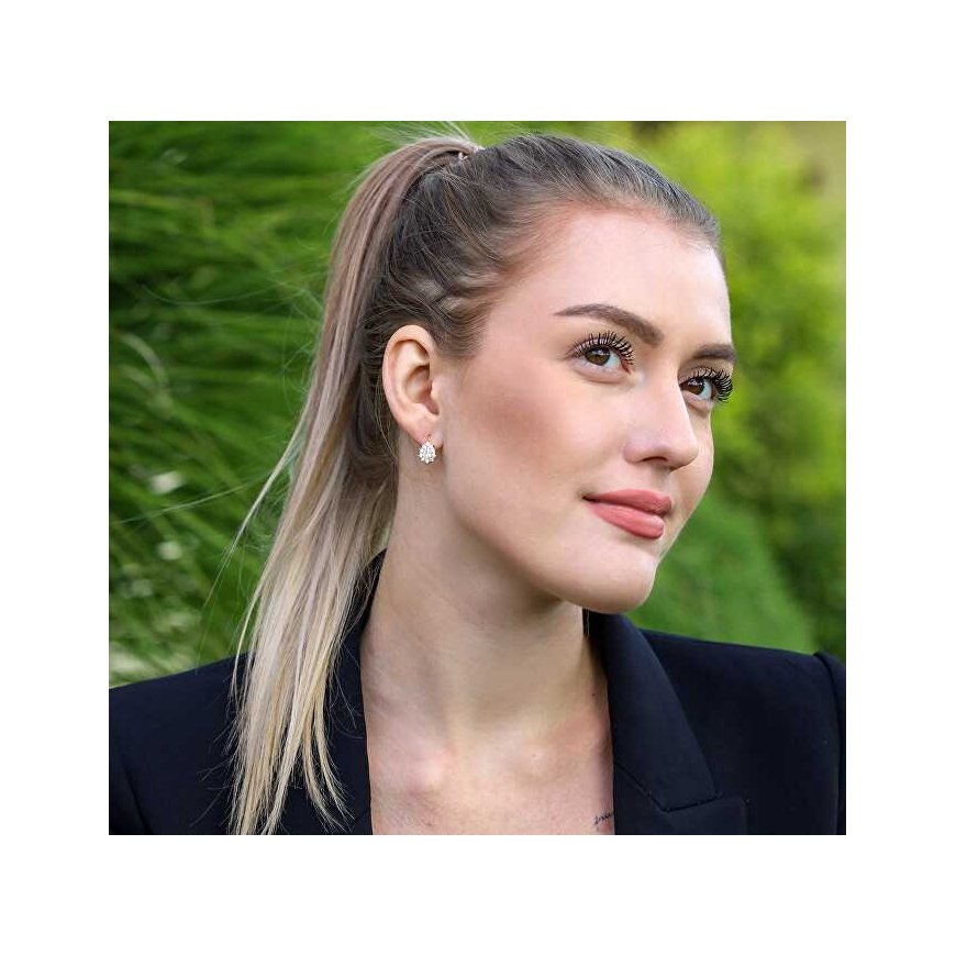 Beneto Gold-plated earrings with clear zircons AGUC3298W-GOLD – 2
