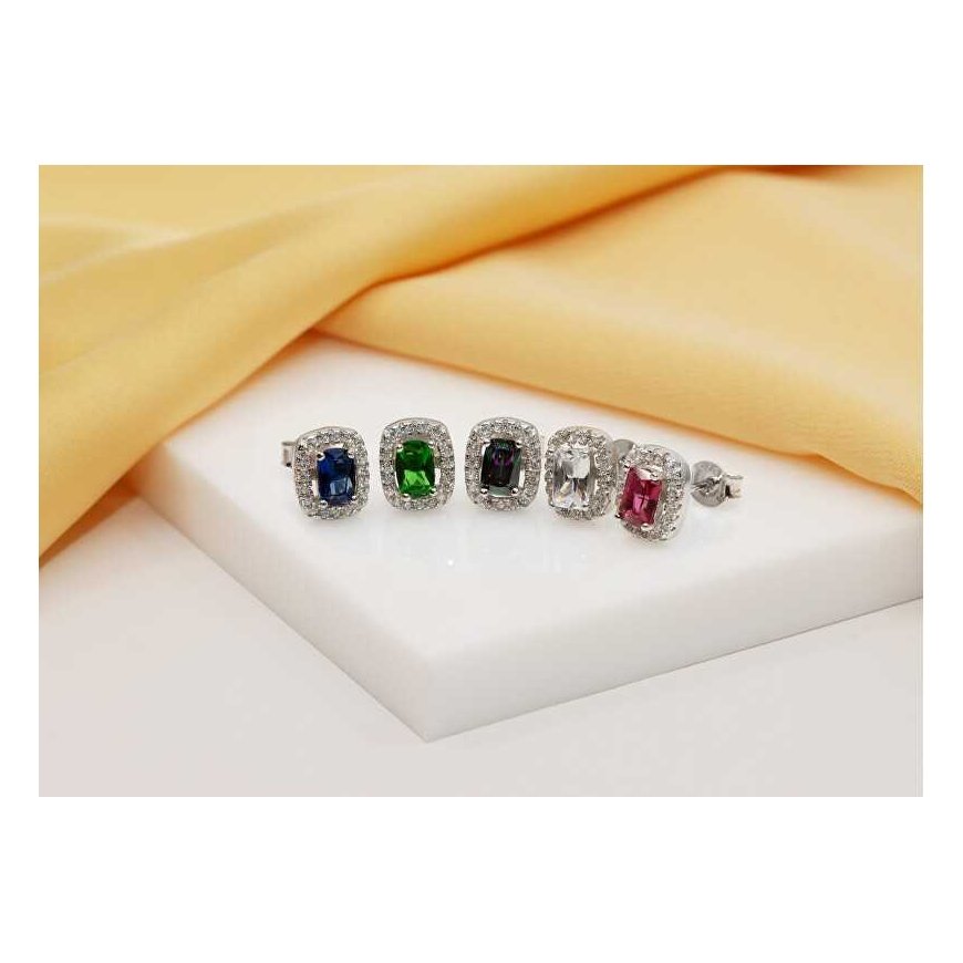 Brilio Silver Shiny silver earrings with zircons EA578WG – 3
