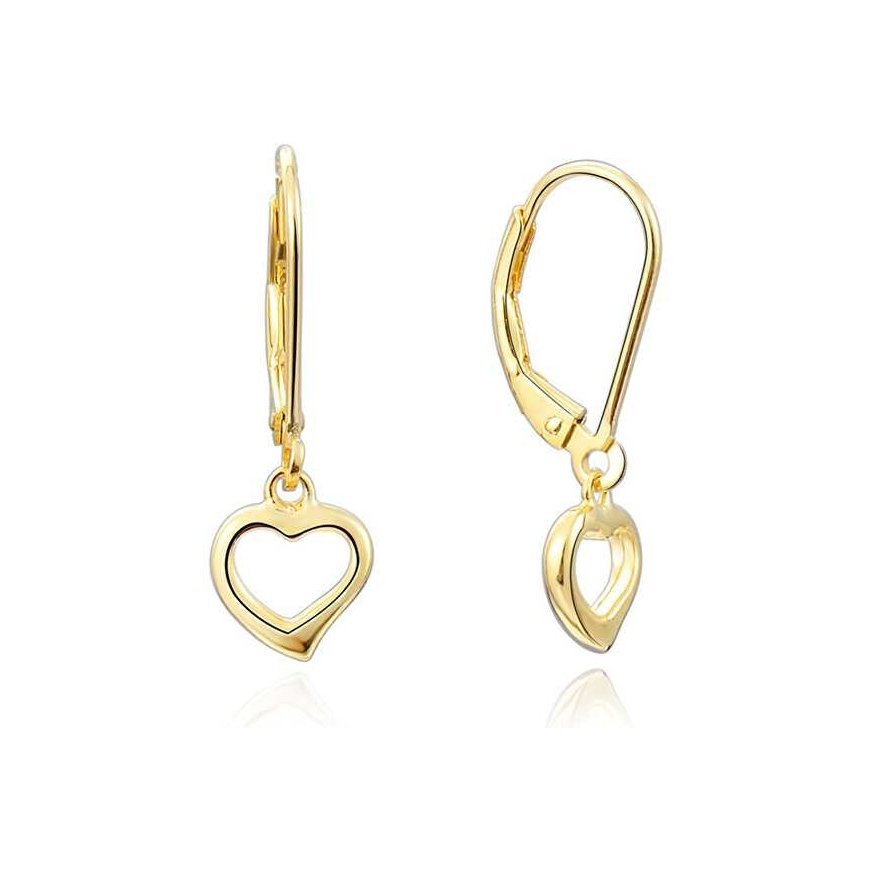 Beneto Gold-plated silver earrings with hearts AGUC1960-GOLD