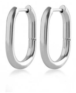 Troli Minimalist oval steel earrings