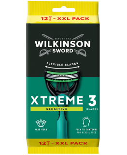 Wilkinson Sword Kertakäyttöiset partakoneet Wilkinson Xtreme3 Sensitive Comfort 12 kpl.