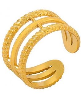 Troli Exclusive open ring made of gold-plated steel