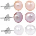 Jwl Luxury Pearls 3 Pairs Pearl Earring Set alennus - valkoinen, lohi, violetti JL0426 Jwl Luxury Pearls 3 Pairs Pearl Earring Set alennus - valkoinen, lohi, violetti JL0426