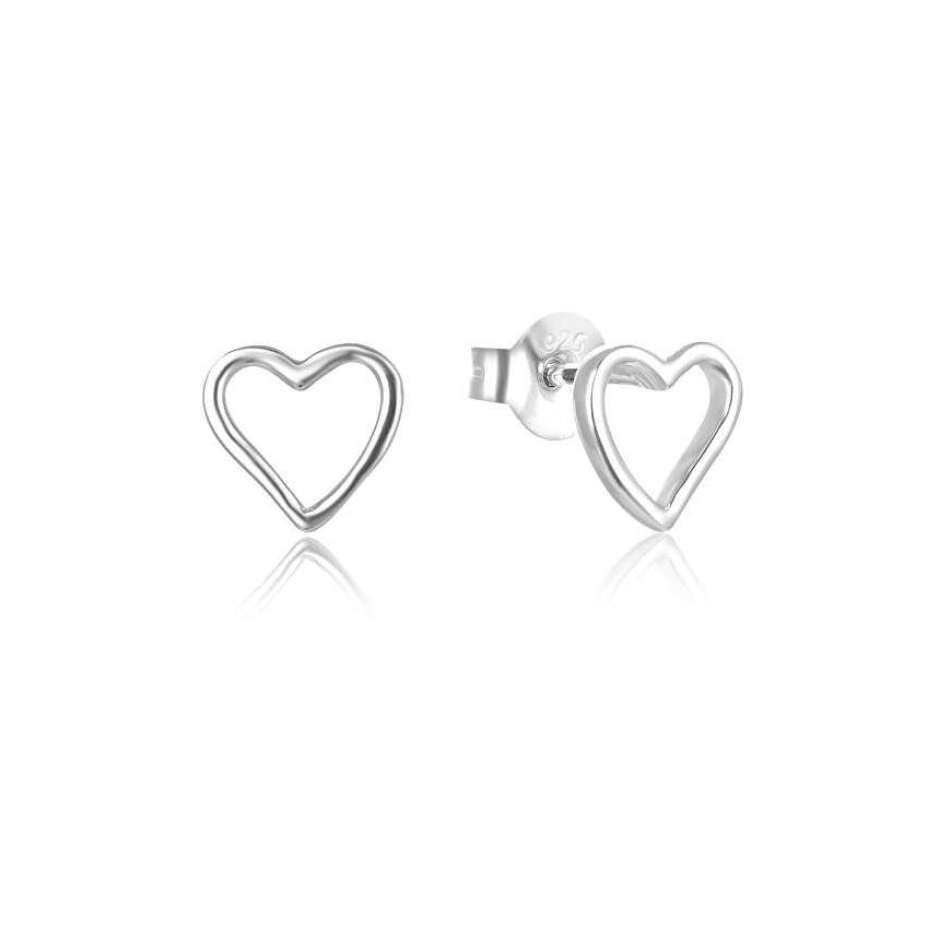 Beneto Silver Minimalist Heart Earrings AGUP2691