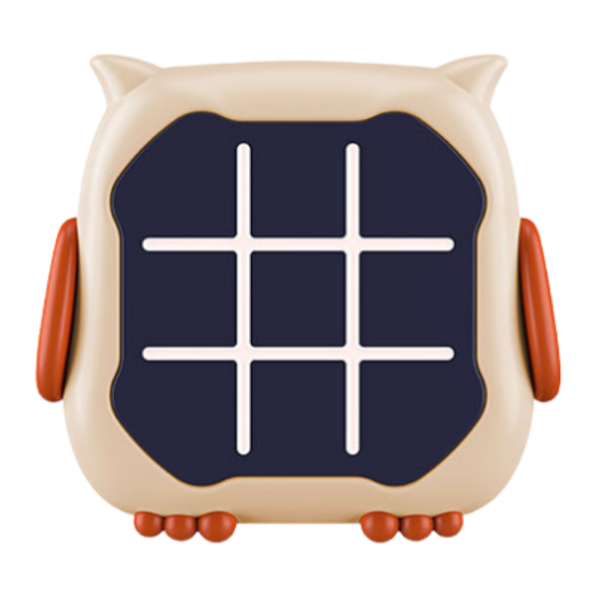 Lean Toys Elektroninis žaidimas 3in1 Tic Tac Toe atminties pelėda smėlio spalvos – 3