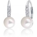 Jwl Luxury Pearls Silver earrings with pearl and zircons JL0601
