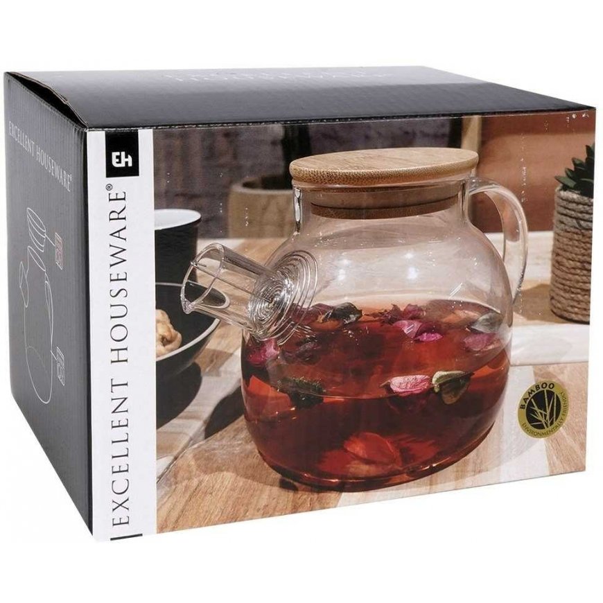 Unknown Jug with strainer and bamboo lid 1L – 5