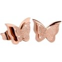 Troli Maži drugelių auskarai Metaliniai drugeliai KES-048-ROSEGOLD Troli Maži drugelių auskarai Metaliniai drugeliai KES-048-ROSEGOLD