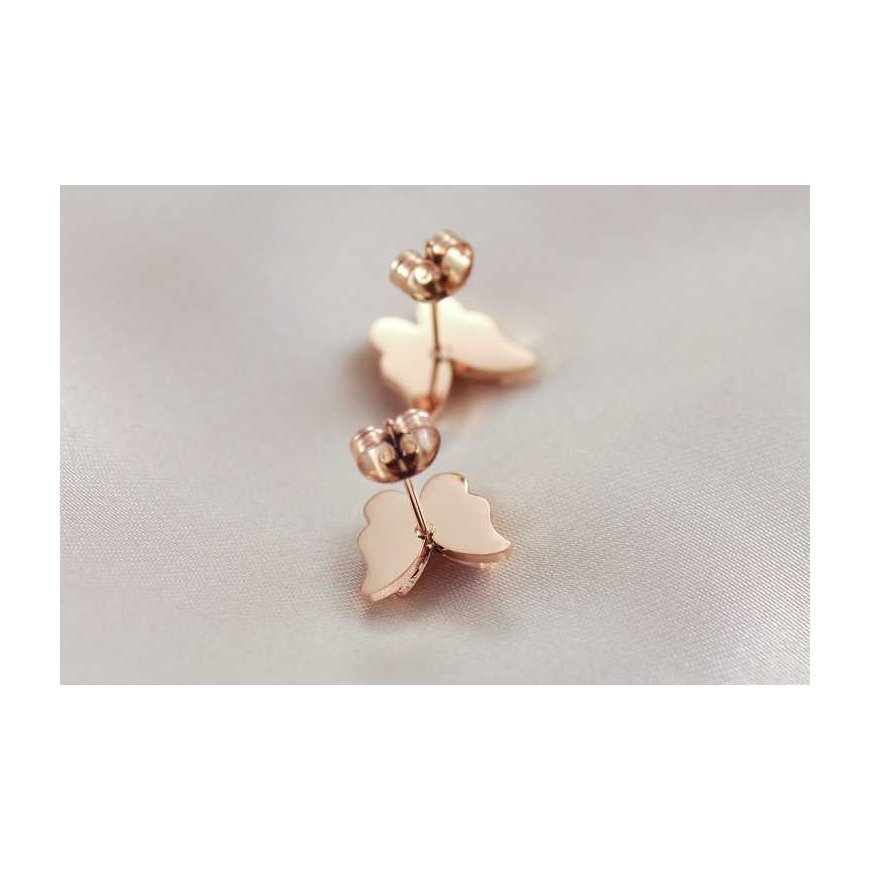 Troli Small Butterfly Earrings Metal Butterflies KES-048-ROSEGOLD – 4