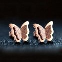 Troli Small Butterfly Earrings Metal Butterflies KES-048-ROSEGOLD Troli Small Butterfly Earrings Metal Butterflies KES-048-ROSEGOLD