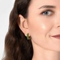 Troli Decent gold-plated earrings with green zircons