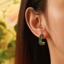 Troli Decent gold-plated earrings with green zircons