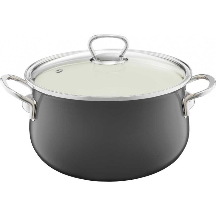 Kannen emaliastia Pyza 22 cm tummanharmaa EMALIA OLKUSZ