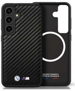 Case BMW Leather Carbon MagSafe Samsung Galaxy S25 black