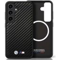Dėklas BMW Leather Carbon MagSafe Samsung Galaxy S25 juodos spalvos Dėklas BMW Leather Carbon MagSafe Samsung Galaxy S25 juodos spalvos