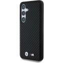 Dėklas BMW Leather Carbon MagSafe Samsung Galaxy S25 juodos spalvos Dėklas BMW Leather Carbon MagSafe Samsung Galaxy S25 juodos spalvos