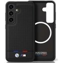 Kotelo BMW Nahka Tricolor Stripe MagSafe Samsung Galaxy S25 musta Kotelo BMW Nahka Tricolor Stripe MagSafe Samsung Galaxy S25 musta