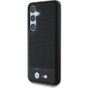 Case BMW Leather Tricolor Stripe MagSafe Samsung Galaxy S25 black Case BMW Leather Tricolor Stripe MagSafe Samsung Galaxy S25 black