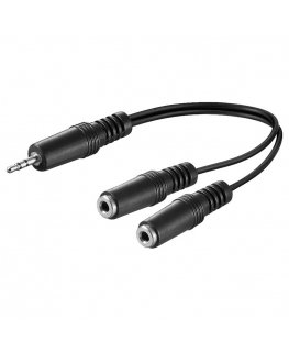 Goobay 50465 audiokaabel 0,2 m 3.5mm 2 x 3.5mm Must