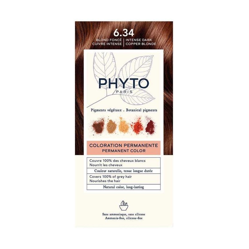 PHYTOCOLOR 6.34 Dark Copper For blonde hair 4 u