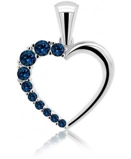 Brilio Silver Brilio Silver Romantic silver pendant with dark blue zircons PT42WB