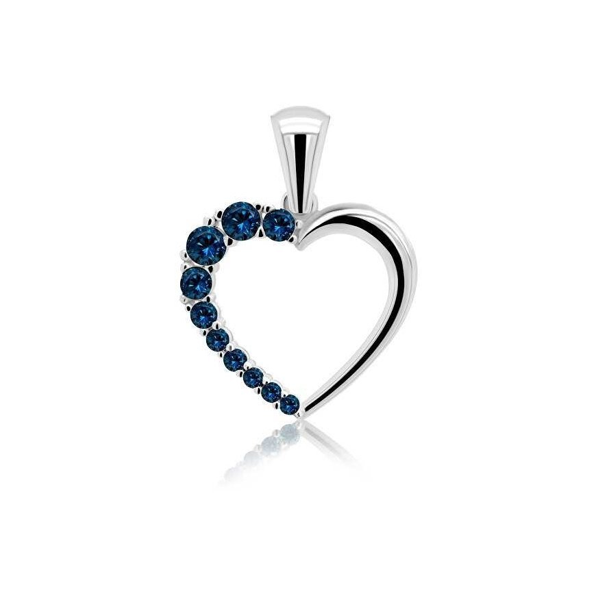 Brilio Silver Brilio Silver Romantic silver pendant with dark blue zircons PT42WB