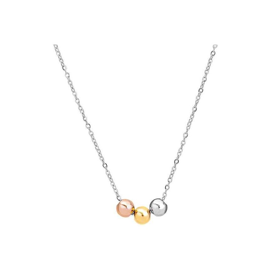 Troli Stylish steel necklace with tricolor