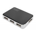 Digitus DA-70220 keskitin USB 2.0 Mini-B 480 Mbit/s musta, Hopea Digitus DA-70220 keskitin USB 2.0 Mini-B 480 Mbit/s musta, Hopea