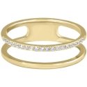 Troli Double minimalist ring made of golden steel