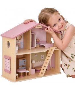 Viga Toys Wooden dollhouse with furniture Viga PolarB