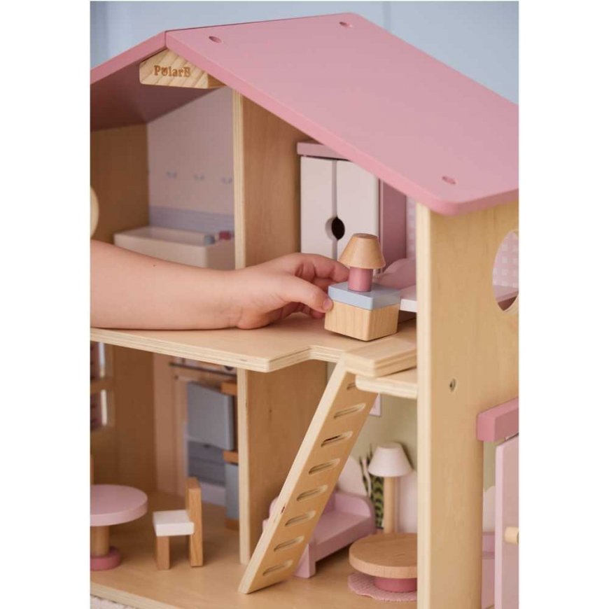 Viga Toys Medinis lėlių namelis su baldais Viga PolarB – 2