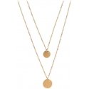 Troli Double necklace with round beads made of gold-plated steel