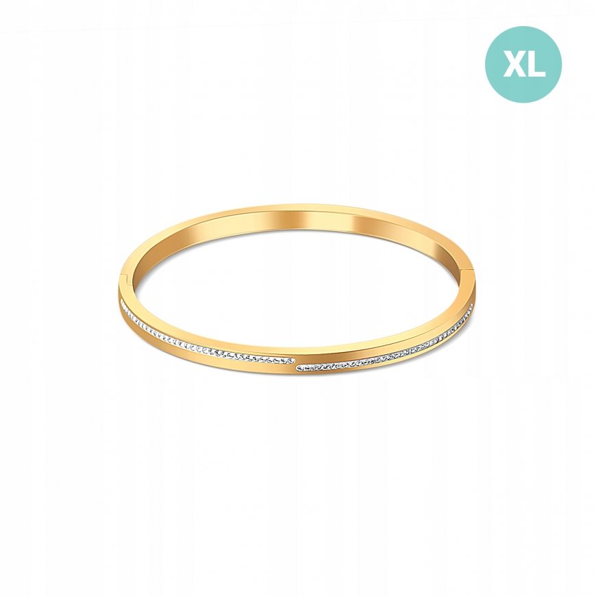 JVD Solid gold plated bracelet with zircons SSSB0055XI8GO