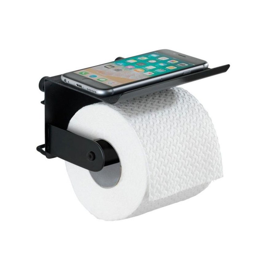 Paperiteline hyllyllä Classic Plus, väri musta, WENKO