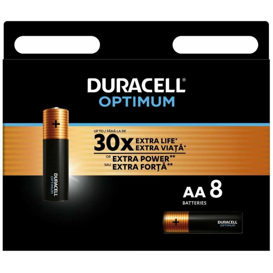 Duracell Optimum alkaliparistot, 8 kpl (AA)