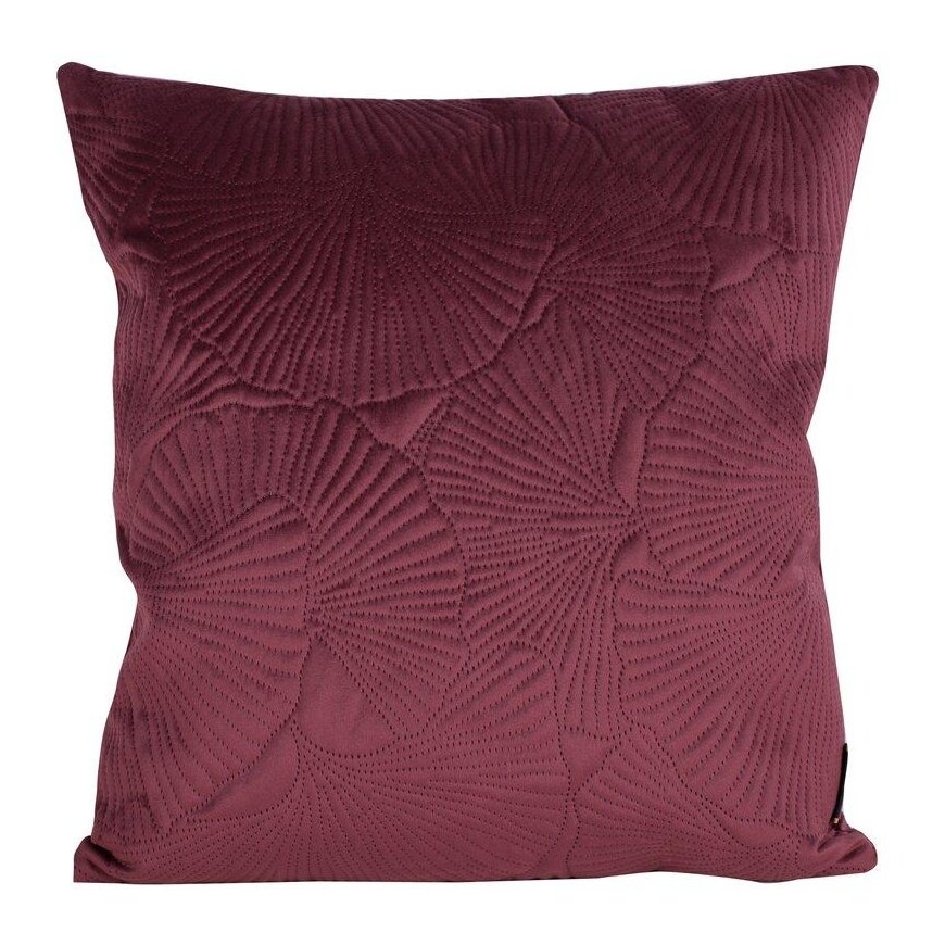 Eurofirany VELVET / 58 Pehmeä samettityynyliina kohokuvioidulla ginkgo-lehtikuviolla, 45X45 cm, väri: viininpunainen – 2